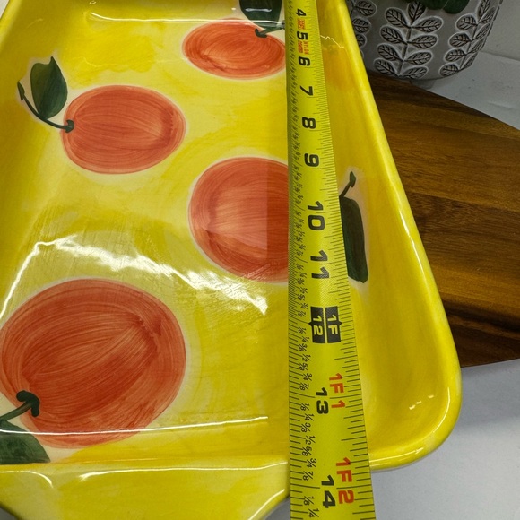Large Vintage Cristina Fortini Italian Mid Century Fruit Vibrant Rectangular Pan - Picture 4 of 6